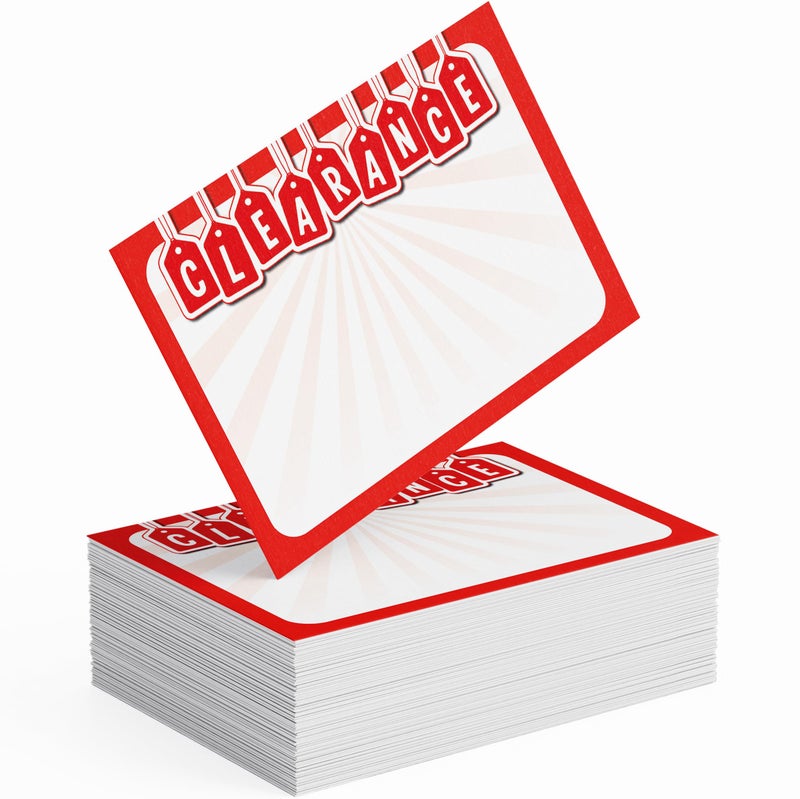 Retail Genius Red 5x7 In-Store Signage, 60 Pack. Thick, Durable and Easy to Write On Signs for Business, Fundraiser, Store & Flea Market - Image 1